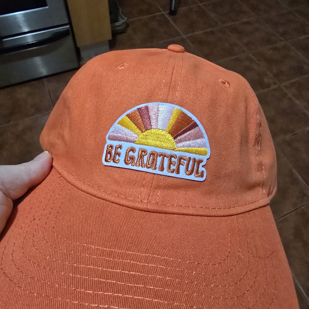 Orange 'Be Grateful' Cap